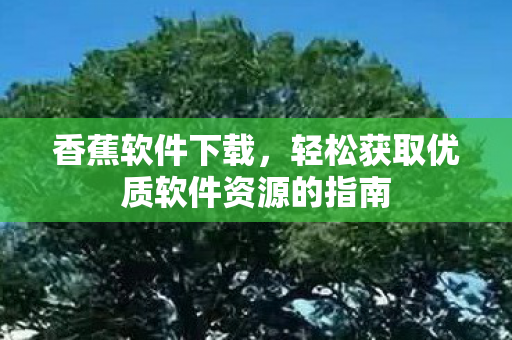 香蕉软件下载，轻松获取优质软件资源的指南