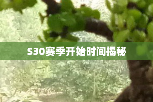 S30赛季开始时间揭秘