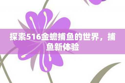 探索516金蟾捕鱼的世界，捕鱼新体验
