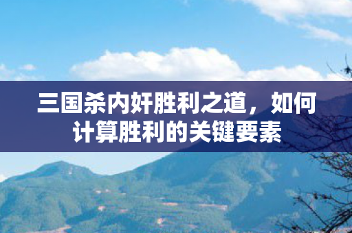 三国杀内奸胜利之道，如何计算胜利的关键要素