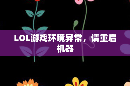 LOL游戏环境异常，请重启机器