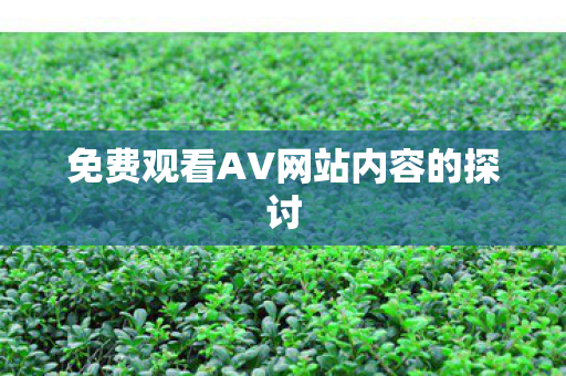 免费观看AV网站内容的探讨