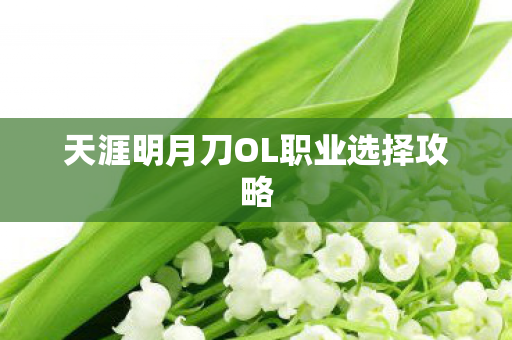 天涯明月刀OL职业选择攻略