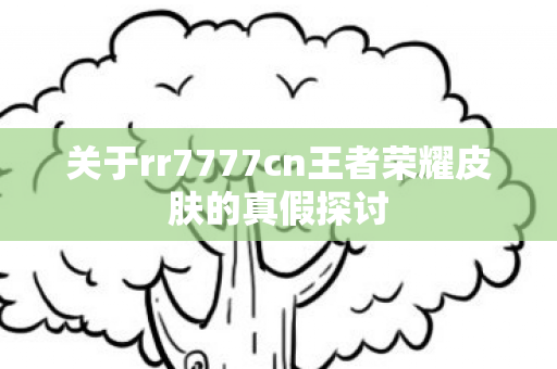 关于rr7777cn王者荣耀皮肤的真假探讨