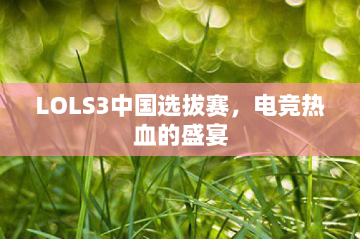 LOLS3中国选拔赛,电竞热血的盛宴 LOLS3中国选拔赛,电竞热血的盛宴