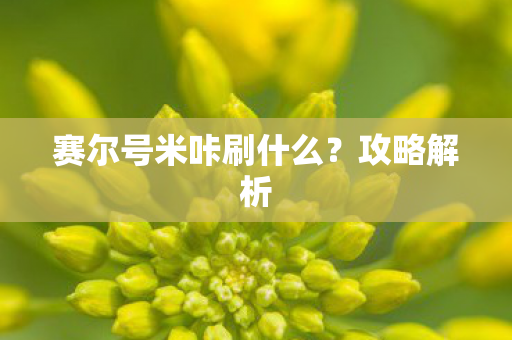 赛尔号米咔刷什么?攻略解析 赛尔号米咔刷什么?攻略解析