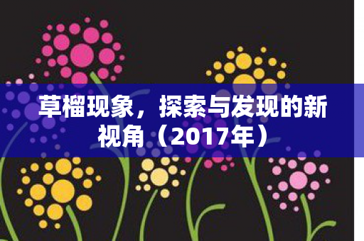 草榴现象，探索与发现的新视角（2017年）