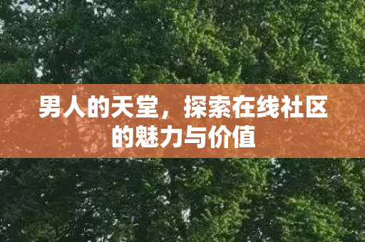 男人的天堂,探索在线社区的魅力与价值 男人的天堂,探索在线社区的魅力与价值