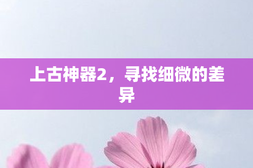 上古神器2，寻找细微的差异