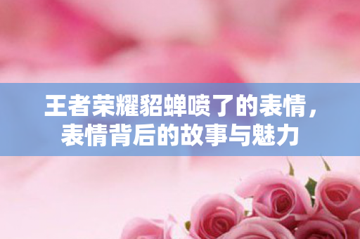 王者荣耀貂蝉喷了的表情，表情背后的故事与魅力