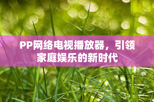 PP网络电视播放器,引领家庭娱乐的新时代 PP网络电视播放器,引领家庭娱乐的新时代