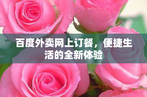 百度外卖网上订餐，便捷生活的全新体验