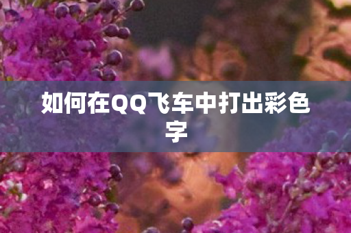 如何在QQ飞车中打出彩色字 如何在QQ飞车中打出彩色字