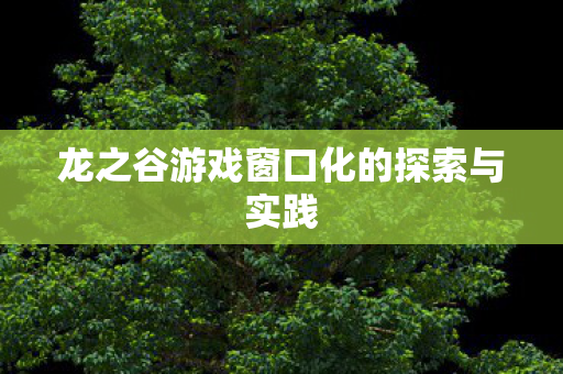 龙之谷游戏窗口化的探索与实践 龙之谷游戏窗口化的探索与实践