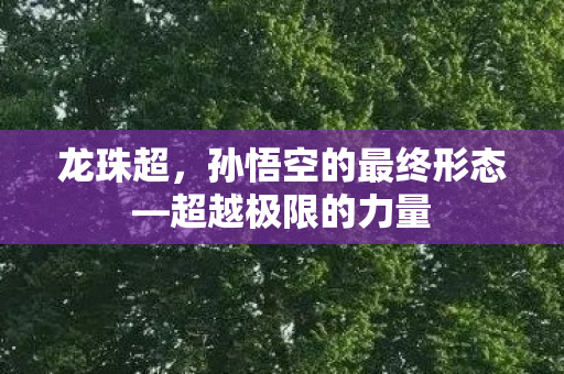 龙珠超，孙悟空的最终形态—超越极限的力量