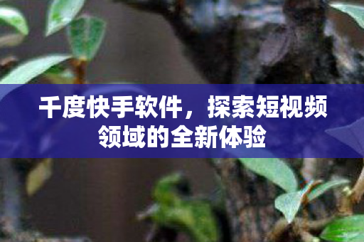 千度快手软件,探索短视频领域的全新体验 千度快手软件,探索短视频领域的全新体验