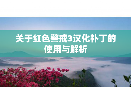 关于红色警戒3汉化补丁的使用与解析