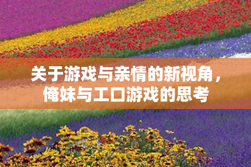 关于游戏与亲情的新视角,俺妹与工口游戏的思考 关于游戏与亲情的新视角,俺妹与工口游戏的思考