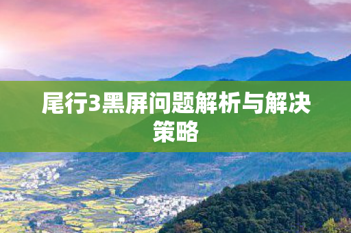 尾行3黑屏问题解析与解决策略 尾行3黑屏问题解析与解决策略