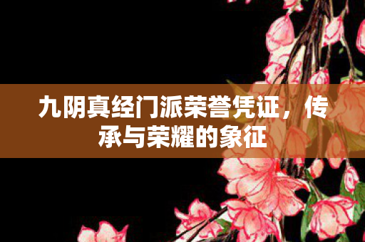 九阴真经门派荣誉凭证，传承与荣耀的象征