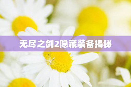 无尽之剑2隐藏装备揭秘