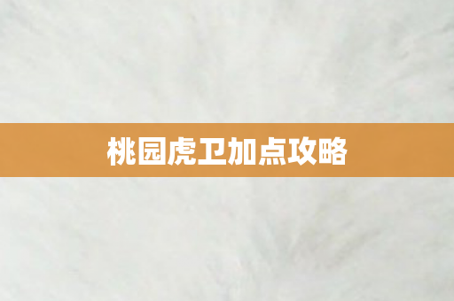 桃园虎卫加点攻略