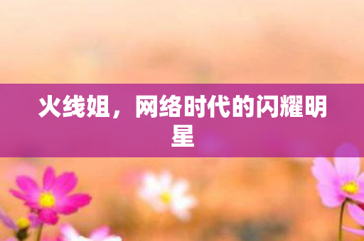 火线姐，网络时代的闪耀明星