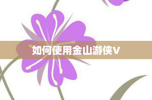 如何使用金山游侠V
