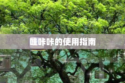哇咔咔的使用指南 哇咔咔的使用指南