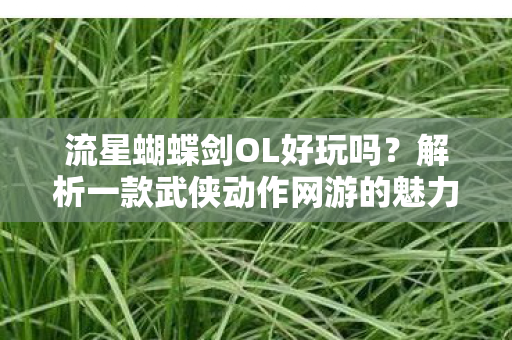 流星蝴蝶剑OL好玩吗?解析一款武侠动作网游的魅力 流星蝴蝶剑OL好玩吗?解析一款武侠动作网游的魅力