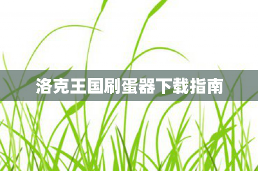 洛克王国刷蛋器下载指南