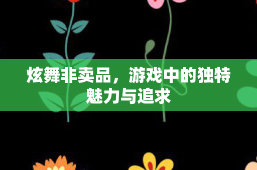 炫舞非卖品，游戏中的独特魅力与追求