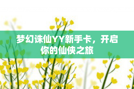 梦幻诛仙YY新手卡，开启你的仙侠之旅