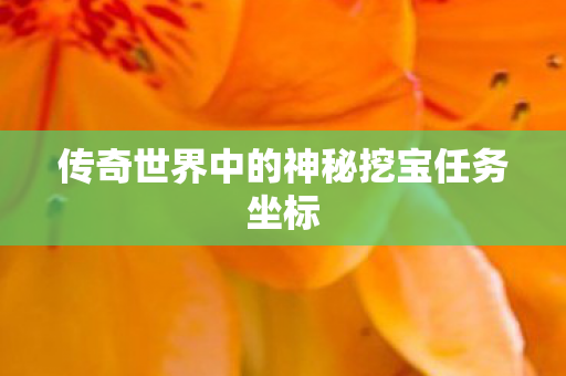 传奇世界中的神秘挖宝任务坐标