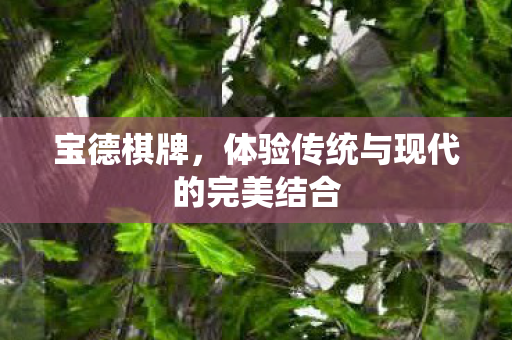 宝德棋牌，体验传统与现代的完美结合