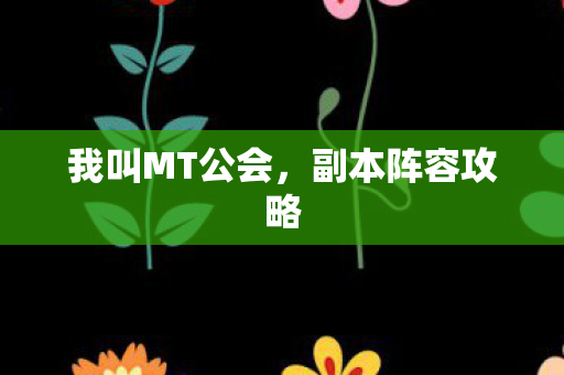 我叫MT公会，副本阵容攻略