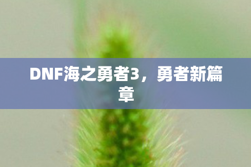 DNF海之勇者3，勇者新篇章