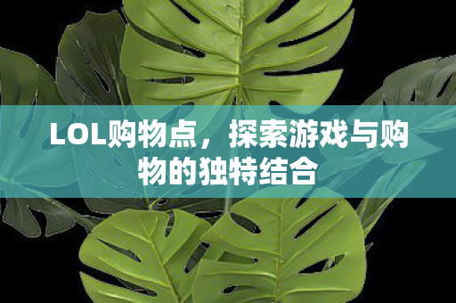 LOL购物点，探索游戏与购物的独特结合