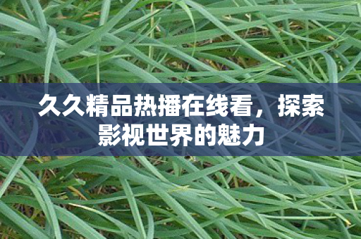 久久精品热播在线看,探索影视世界的魅力 久久精品热播在线看,探索影视世界的魅力