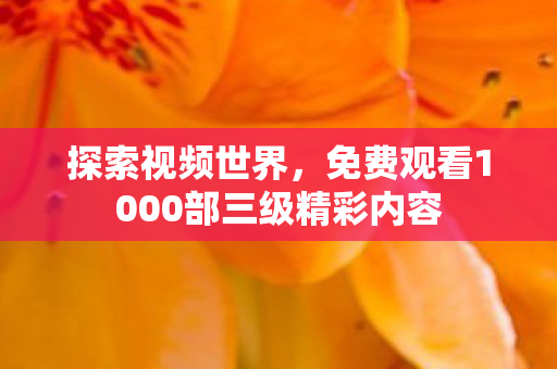 探索视频世界，免费观看1000部三级精彩内容