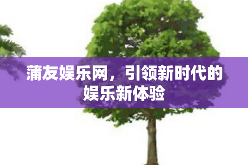 蒲友娱乐网，引领新时代的娱乐新体验