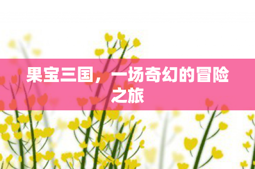 果宝三国，一场奇幻的冒险之旅