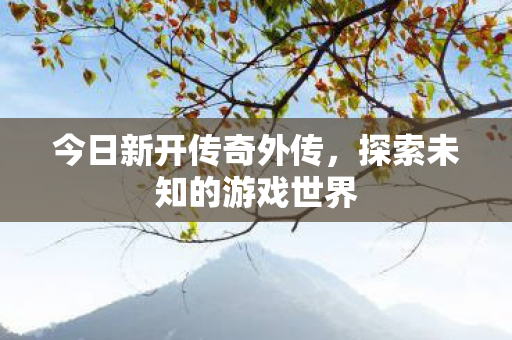 今日新开传奇外传，探索未知的游戏世界
