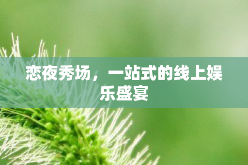 恋夜秀场，一站式的线上娱乐盛宴