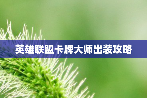 英雄联盟卡牌大师出装攻略