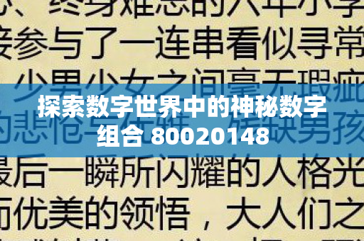 探索数字世界中的神秘数字组合 80020148