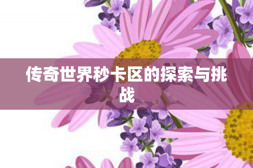传奇世界秒卡区的探索与挑战 传奇世界秒卡区的探索与挑战