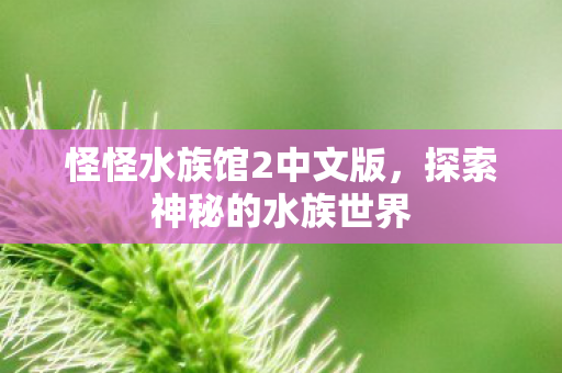 怪怪水族馆2中文版，探索神秘的水族世界