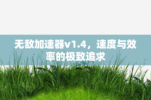 无敌加速器v1.4，速度与效率的极致追求