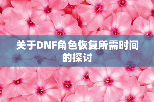 关于DNF角色恢复所需时间的探讨
